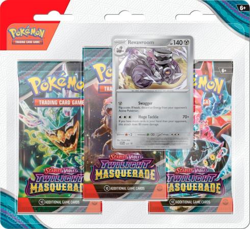 Scarlet & Violet: Twilight Masquerade : Scarlet & Violet: Twilight Masquerade 3 Pack Blister with Revavroom Promo (Pokemon)