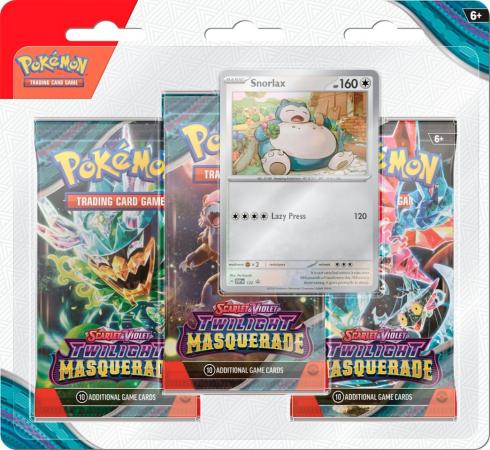 Scarlet & Violet: Twilight Masquerade :Scarlet & Violet: Twilight Masquerade 3 Pack Blister with Snorlax Promo (Pokemon)