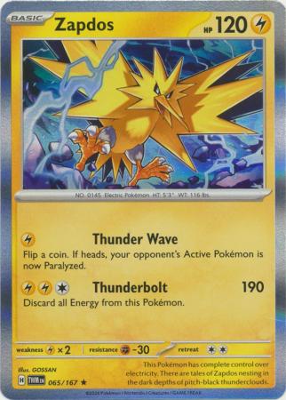 Scarlet & Violet: Twilight Masquerade : 065/167 - Zapdos - Holo Rare