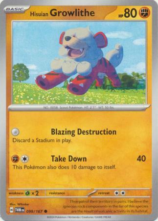 Scarlet & Violet: Twilight Masquerade : 099/167 - Hisuian Growlithe - Common