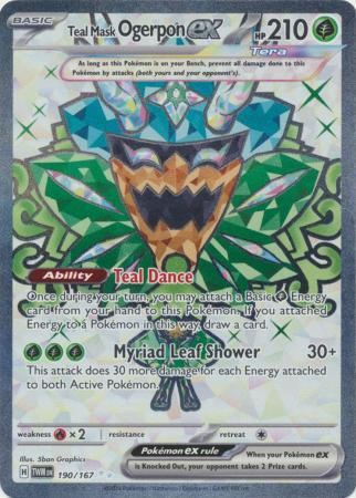 Scarlet & Violet: Twilight Masquerade : 190/167 - Teal Mask Ogerpon ex - Full Art Secret Rare