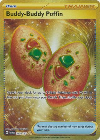 Scarlet & Violet: Twilight Masquerade : 223/167 - Buddy-Buddy Poffin - Gold Secret Rare
