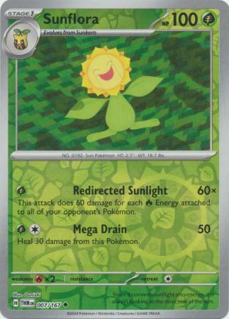 Scarlet & Violet: Twilight Masquerade : 007/167 - Sunflora - Uncommon Reverse Holo