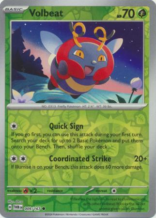 Scarlet & Violet: Twilight Masquerade : 009/167 - Volbeat - Common Reverse Holo