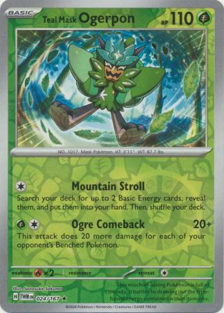 Scarlet & Violet: Twilight Masquerade : 024/167 - Teal Mask Ogerpon - Holo Rare Reverse Holo