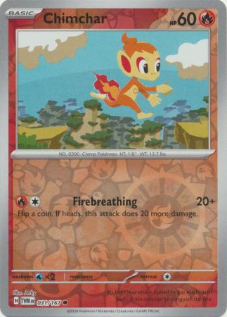 Scarlet & Violet: Twilight Masquerade : 031/167 - Chimchar - Common Reverse Holo