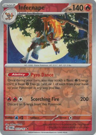 Scarlet & Violet: Twilight Masquerade : 033/167 - Infernape - Holo Rare Reverse Holo