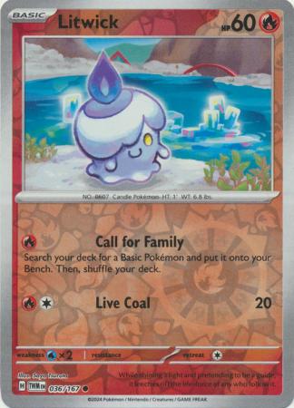Scarlet & Violet: Twilight Masquerade : 036/167 - Litwick - Common Reverse Holo