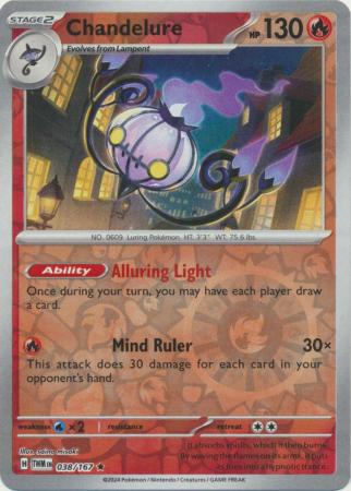 Scarlet & Violet: Twilight Masquerade : 038/167 - Chandelure - Holo Rare Reverse Holo