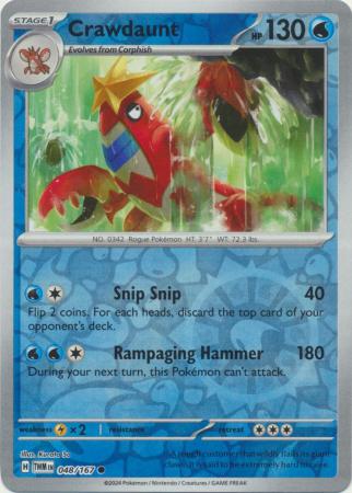Scarlet & Violet: Twilight Masquerade : 048/167 - Crawdaunt - Common Reverse Holo