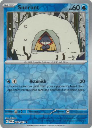 Scarlet & Violet: Twilight Masquerade : 051/167 - Snorunt - Common Reverse Holo