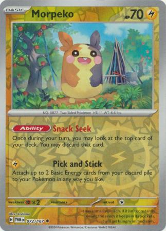 Scarlet & Violet: Twilight Masquerade : 072/167 - Morpeko - Uncommon Reverse Holo