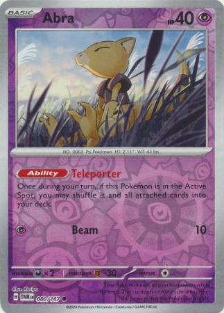 Scarlet & Violet: Twilight Masquerade : 080/167 - Abra - Common Reverse Holo