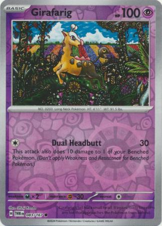 Scarlet & Violet: Twilight Masquerade : 083/167 - Girafarig - Common Reverse Holo