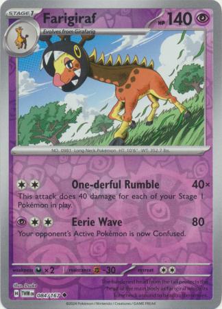 Scarlet & Violet: Twilight Masquerade : 084/167 - Farigiraf - Uncommon Reverse Holo