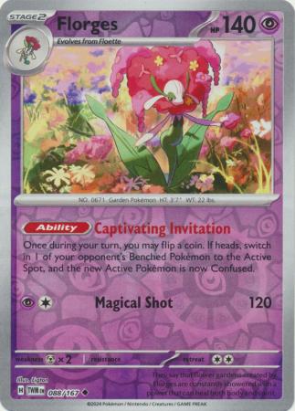 Scarlet & Violet: Twilight Masquerade : 088/167 - Florges - Uncommon Reverse Holo