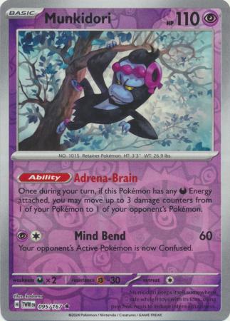 Scarlet & Violet: Twilight Masquerade : 095/167 - Munkidori - Holo Rare Reverse Holo