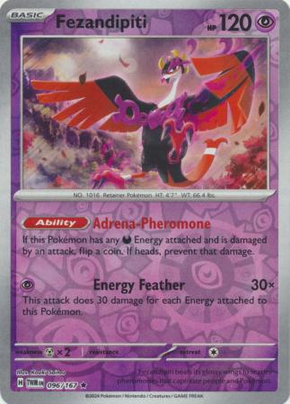 Scarlet & Violet: Twilight Masquerade : 096/167 - Fezandipiti - Holo Rare Reverse Holo