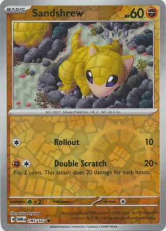 Scarlet & Violet: Twilight Masquerade : 097/167 - Sandshrew - Common Reverse Holo