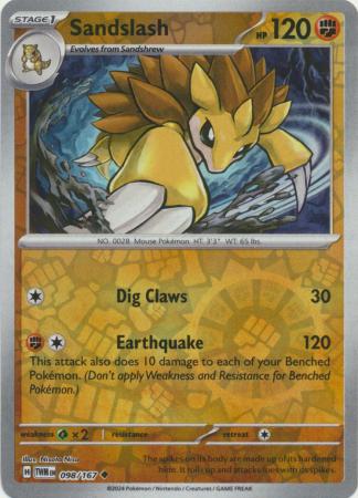 Scarlet & Violet: Twilight Masquerade : 098/167 - Sandslash - Uncommon Reverse Holo