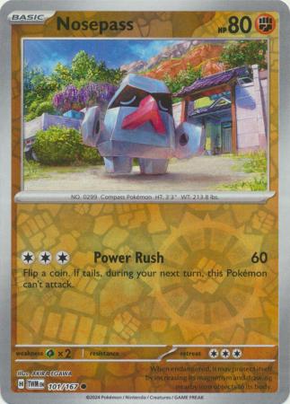 Scarlet & Violet: Twilight Masquerade : 101/167 - Nosepass - Common Reverse Holo