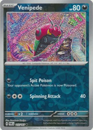 Scarlet & Violet: Twilight Masquerade : 115/167 - Venipede - Common Reverse Holo