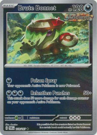Scarlet & Violet: Twilight Masquerade : 118/167 - Brute Bonnet - Uncommon Reverse Holo