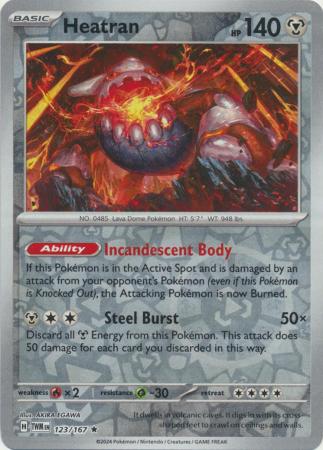 Scarlet & Violet: Twilight Masquerade : 123/167 - Heatran - Holo Rare Reverse Holo