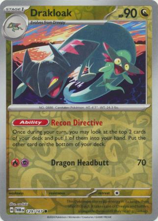 Scarlet & Violet: Twilight Masquerade : 129/167 - Drakloak - Common Reverse Holo