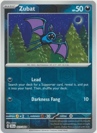 Scarlet & Violet: Shrouded Fable : 027/064 - Zubat - Common Reverse Holo