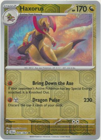Scarlet & Violet: Shrouded Fable : 046/064 - Haxorus - Reverse Holo Rare