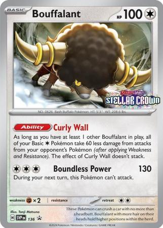 Scarlet & Violet: Stellar Crown : SVP136 - Bouffalant - Prerelease Promo