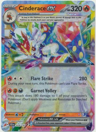 Scarlet & Violet: Stellar Crown :  028/142 - Cinderace ex - Ultra Rare