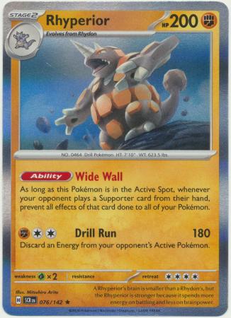 Scarlet & Violet: Stellar Crown : 076/142 - Rhyperior - Holo Rare
