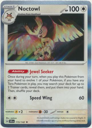 Scarlet & Violet: Stellar Crown : 115/142 - Noctowl - Holo Rare