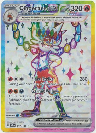 Scarlet & Violet: Stellar Crown : 157/142 - Cinderace ex - Full Art Secret Rare