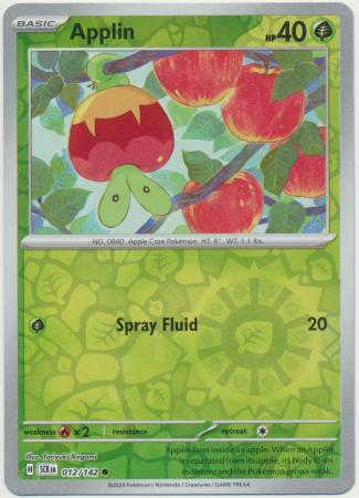 Scarlet & Violet: Stellar Crown :  012/142 - Applin - Common Reverse Holo