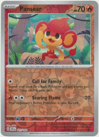 Scarlet & Violet: Stellar Crown : 021/142 - Pansear - Common Reverse Holo