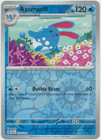 Scarlet & Violet: Stellar Crown : 034/142 - Azumarill - Uncommon Reverse Holo