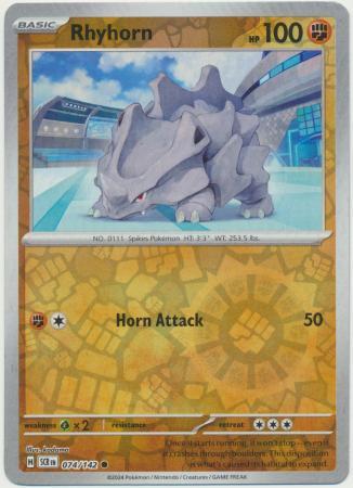 Scarlet & Violet: Stellar Crown : 074/142 - Rhyhorn - Common Reverse Holo
