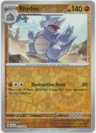 Scarlet & Violet: Stellar Crown : 075/142 - Rhydon - Common Reverse Holo