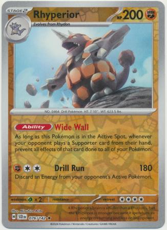 Scarlet & Violet: Stellar Crown : 076/142 - Rhyperior - Reverse Holo Rare