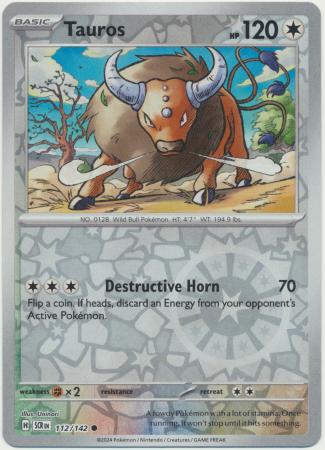 Scarlet & Violet: Stellar Crown : 112/142 - Tauros - Common Reverse Holo