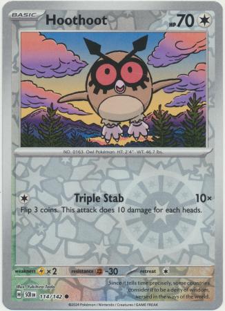 Scarlet & Violet: Stellar Crown : 114/142 - Hoothoot - Common Reverse Holo
