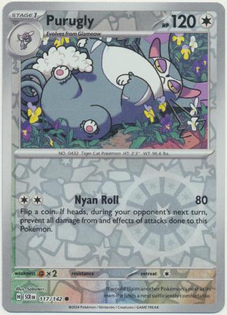 Scarlet & Violet: Stellar Crown : 117/142 - Purugly - Common Reverse Holo