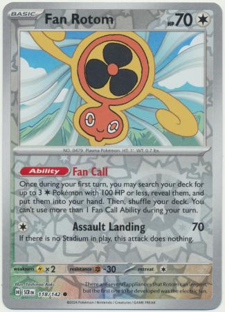 Scarlet & Violet: Stellar Crown : 118/142 - Fan Rotom - Common Reverse Holo