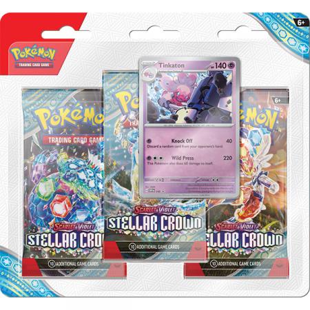 Scarlet & Violet: Stellar Crown : 3 Pack Blister with Tinkaton Promo (Pokemon)