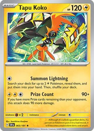Scarlett & Violet Surging Sparks : 065/191 - Tapu Koko - Holo Rare