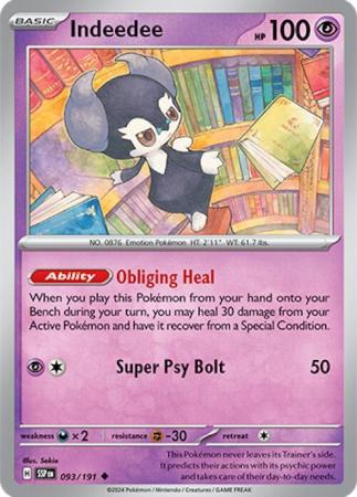 Scarlett & Violet Surging Sparks : 093/191 -Indeedee - Uncommon