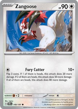 Scarlett & Violet Surging Sparks :  149/191 - Zangoose - Common